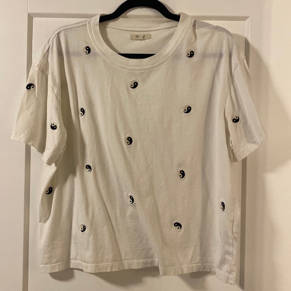 Madewell peace sign cropped shirt